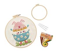 PANGBOER - Juego de manualidades de bordado con temática de Pascua, instrucciones de Nclude para coser hilo y aguja para decoración navideña, regalo para regalar y conocer hilo de Pascua