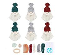 PANGBOER Kits de Navidad de Papá Noel con instrucciones (idioma español no garantizado), adornos colgantes de árbol de macramé para principiantes, manualidades, ganchillo, para principiantes, medias