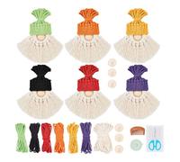 PANGBOER Kits de Navidad de Papá Noel con instrucciones (idioma español no garantizado), adornos colgantes de árbol de macramé para principiantes, manualidades, ganchillo, para principiantes, medias