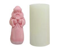 PANGBOER Molde 3D de Navidad con diseño de Papá Noel, chocolate, fondant, decoración de tartas, jabón, resina epoxi, yeso, suministros para hacer manualidades, molde de tamaño ajustable