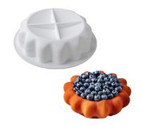 PANGBOER Molde redondo con forma de flor para tartas, huevos y tartas, para hacer postres profesionales, para hornear en casa y celebraciones, molde de fácil liberación