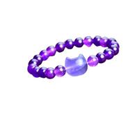 PANGBOER Natural Gemstones Beaded Bracelet with Cats Charm Crystal Wristchain Adjustable Handchain Accessories For Ladies Fashion Bracelets For Women