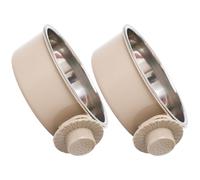 PANGBOER Paquete de 2 platos colgantes de gran tamaño de 650 ml, resistentes a la corrosión, cuencos de punta para perros, gatos, construcción de acero inoxidable, fácil de instalar