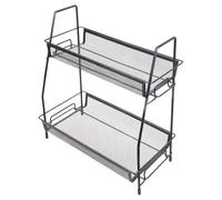 PANGBOER Práctico estante de almacenamiento apto para baño, cocina, sala de estar, dormitorio, haz que la habitación esté ordenada, ahorra espacio, 2 niveles, organizador de especias de gran capacidad