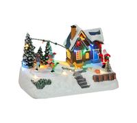 PANGBOER Pueblo Musical Animado de Pan de Jengibre de Navidad con/árbol Giratorio, de colección navideña iluminada, decoración del hogar, Musical de Casas de Pueblo