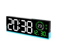PANGBOER Reloj Digital LED Moderno con Pantalla de, Reloj Calendario de Pared eléctrico para Dormitorio, Espacio de Trabajo y Sala de Estar, electrónica montada en la Pared, Fecha, día, de