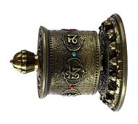 PANGBOER Rueda de oración tibetana giratoria para relajación, meditaciones, yoga, budas, escrituras, oraciones, ornamento de Budas, Escrituras