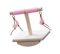 PANGBOER Soporte de madera para pájaros, plataforma de madera con bloque de dentición colgante para loros, masticación y ejercicio de compromiso, soporte estable para pájaros