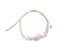 PANGBOER Stylish Ceramic Shell Bracelet with Adjustable Closure Wristband Jewelry for Women Beach Vacation Essential Ceramic Beaded Bracelet Girls, Talla única, como se describe