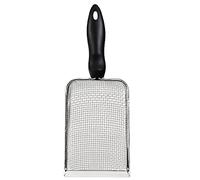 PANGBOER Tamiz de arena de acero inoxidable de malla fina para excrementos de arena, pala de metal, limpiador para sustrato y ropa de cama, pala para ropa de cama, pala de arena de dragón barbudo