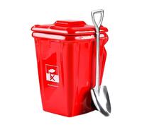 PANGBOER Taza de café de cerámica fácil de usar con cuchara de acero inoxidable incluida para agitar materiales seguros para usuarios preocupados por la salud, tazas creativas de cubo de basura