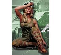 PANGCHENG 1/35 Tank Girl Moderno Sit Summer Figura histórica Figura de Resina Modelo Kit sin Montar sin Pintar