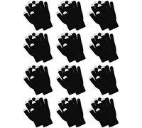 Pangda 12 Pares de Guantes para Pantalla táctil, elásticos, de Punto, Resistentes al Viento y Calientes, 6 Colores (Juego de 2)