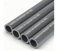 Pangda 4 tubos de PVC de 1 pulgada de grado industrial 80, 2 pies de largo, resistentes a la corrosión, resistentes a los impactos, para drenaje de agua, hogar, jardín, granja, color gris