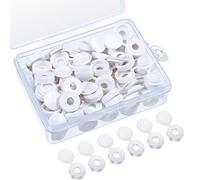 Pangda 60 Tapones de Rosca Cubiertas de Tornillos de Plástico para Tornillos Número 3 y 5 con Caja de Almacenamiento, Blanco
