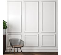 Pangda Juego de 3 paneles de moldura de pared, paneles de revestimiento prefabricados para decoración de molduras de pared interior, panel de pared prefabricado para decoración del hogar