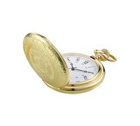 Pangda Reloj de Bolsillo Vintage de Acero para Hombre con Cadena para el día del Padre, Uso Diario, Dorado, Clásico