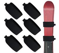 pangdapengpeng 6 Piezas Correas de Esquí Ajustables, 48x5 cm Correas Sujeción Esquí, Loop Correas de Fijación de Esquí con Almohadillas Protectoras de EVA para Esquís, Equipos de Esquí
