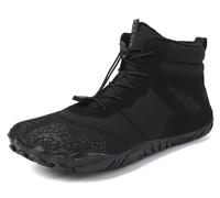 Pangolin Botas de Invierno Hombre Mujer Impermeables con Forro Cálido, Botines Barefoot Unisex de Caña Media,Botas de Nieve Ligeras y Antideslizantes Negro 37 EU