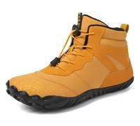 Pangolin Botas de Invierno Hombre Mujer Impermeables con Forro Cálido, Botines Barefoot Unisex de Caña Media,Botas de Nieve Ligeras y Antideslizantes Amarillo 42 EU