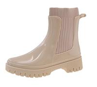 Pangolin Botines de Agua para Mujer, Botas de Lluvia Chelsea Impermeables con Acabado Brillante, Suela Gruesa Antideslizante, Botines de Goma para Jardín, Calle y Paseo Blanco 38 EU