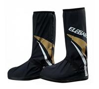 Pangolin Cubrebotas de Lluvia Altos Impermeables para Hombre y Mujer, Cubrezapatos Reutilizables con Cremallera Lateral, Protectores para Botas de Exterior Negro-C XL