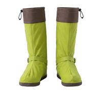 Pangolin Cubrezapatos de Lluvia Altos Impermeables para Mujer y Hombre, Cubrecalzado Reutilizable con Cremallera Lateral, Cordón Ajustable, Correa de Sujeción Verde S