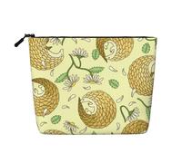 Pangolines y Margaritas,Neceser de Maquillaje de imitación Lino, Neceser de Viaje portátil