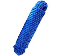 PANGOLINO Cuerda Trenzada de Polipropileno 8mm x 20m - Flotante, Resistente UV, 700kg - Azul/Negro - Camping, Jardín, Náutica