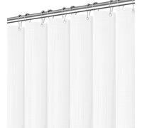 PANGSINNE Stall - Cortina de ducha impermeable con tejido gofre de 152 cm, color beige, resistente, para baño, lavable a máquina, cortinas de ducha modernas con 10 ganchos de metal, 60 pulgadas de