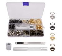 pangutheos 120 Piezas Ojales Metalicos, Ojales de Cobre de 8 Mm de Diámetro Interno, Ojales Para Lonas en 4 Colores para Ropa, Bolsa, Lona, Tela, Cuero, Lona, Zapatos