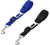 pangutheos 2 Piezas Cinturon Seguridad Perro Coche, Cinturon Ajustable, Arnés con Correa de Conector para Todas Las Razas de Perros y Gatos