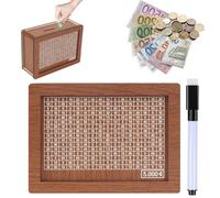 pangutheos Hucha 5000 Euros, Hucha de Madera con Contador, Caja Ahorro Madera para Ayudar a Los Niños a Desarrollar el Hábito de Ahorr
