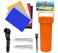 pangutheos Kit de Reparación de Barca Hinchable, Kit de reparación de Sup con Parches PVC, Pegamento, Llave De Válvula para Kayak, Boat Raft, Cama Hinchable (Rectangular)