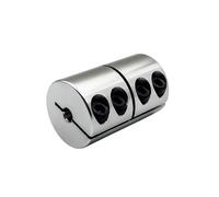 Pangyoo 1 pieza D30L40 Acoplamiento de abrazadera rígida Eje de transmisión de aluminio Acoplamiento de motor de eje de mordaza CNC(6.35mm to 12.7mm)