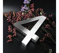 Pangyoo PYouo-número de Placa ABC al Aire Libre Metal 3D Moderno Plata, Acero Inoxidable Home Hotel Apartamento Nombre Dirección Placa Personalizada Señal, números de casa 0-9, Mejor Logo