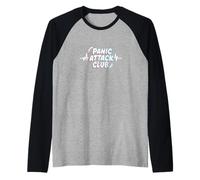Panic Attack Club - Gráfico Minimalista irónico Camiseta Manga Raglan