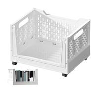 Panier De À Roulettes - Bac De Roulant | Panier De Pliable Pour Livres, Idéal Pour La Maison, Le Bureau Ou La Chambre D'étudiant