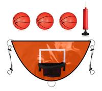 Panier De Basket-Ball Pour Trampoline - 98x50cm Accessoire Jeu | Cerceau Basketball Étanche PVC 3 Mini Ballons Pompe Installation Facile Garçons Filles Extérieur Jardin