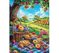 Panier de Fruits Dans la Prairie fleurie Rompecabezas 300 Piezas Cartón para Principiantes Mitos Animal Planta Días Lluviosos para Pasar Tiempo Vacaciones Fines De Semana Regalo Cumpleaños 300 PCS