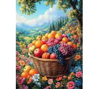 Panier de Fruits Dans le Jardin Fleuri Rompecabezas 500 Piezas Cartón Grueso para Coleccionistas Mitos fantásticos Eventos Team Building Relajación Mental Ocio En Casa Reyes 500 PCS