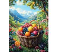 Panier de Fruits Dans le paysage montagneux Puzzle 500 Piezas Cartón Grueso para Adultos Mitos fantásticos Entretenimiento Casero Alivio Estrés Compatible Marco Estándar Regalo Original 500 PCS