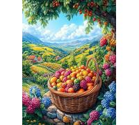 Panier de Fruits Dans le paysage montagneux Rompecabezas 1000 Piezas Cartón para Mayores Mitos fantásticos para Ocupar Tiempo Actividad Antiestrés Decoración Mural Mejor Valorado 1000 PCS