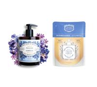Panier des Sens Jabón Líquido de Manos + Recarga Iris, 2 x 500 ml | Dúo jabón de manos | 2 x 500 ml | Botella con dosificador + eco-recarga | Aroma Iris