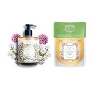 Panier des Sens Jabón Líquido de Manos + Recarga Verbena, 2 x 500 ml | Dúo jabón de manos | 2 x 500 ml | Botella con dosificador + eco-recarga | Aroma Verbena
