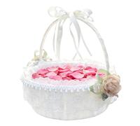 Panier pour la Demoiselle d'Honneur de Mariage - Corbeilles Décoratives Avec Poignée Pliable | Petit Panier Avec Poignée | Pour Pique-Nique Bébé Véranda Intérieur Cuisine Salle De Bain Organisation Ex