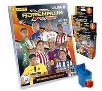 Panini Adrenalyn LaLiga 2025-26, Megapack Edición Básica con 16 sobres adiciones, Álbum Premium con Cartas Exclusivas, Trading Card Game y Deckbox de Regalo para repetidas