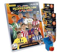 Panini Adrenalyn LaLiga 2025-26, Megapack Edición Básica con 24 sobres adiciones, Álbum Premium con Cartas Exclusivas, Trading Card Game y Deckbox de Regalo para repetidas