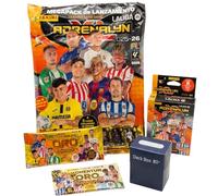 Panini Adrenalyn XL 2025-26 LaLiga, Megapack de Inicio con sobre Oro Momentum, sobre Premium Oro, Blíster con 8 Sobres y Deckbox
