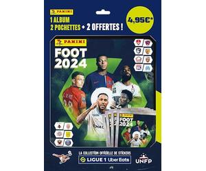 Panini Foot 2024 Ligue 1 Uber Eats - Álbum + 2 fundas + 2 unidades, 004623SPCFGD